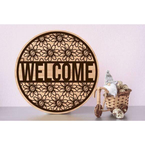 Welcome or Home Sweet Home Laser Cut Custom Wood Signs Gift - Picture 4 of 7